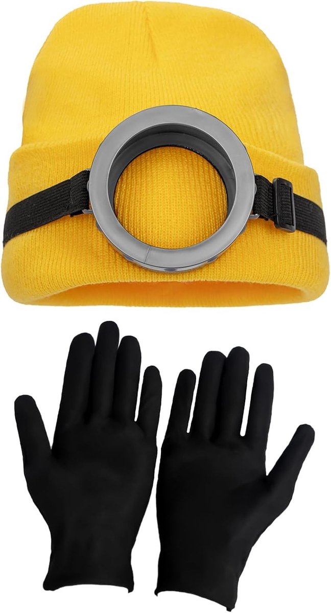Kleding Accessoires Retro Steampunk Goggles Geel Gebreide Hoed Zwarte Handschoenen