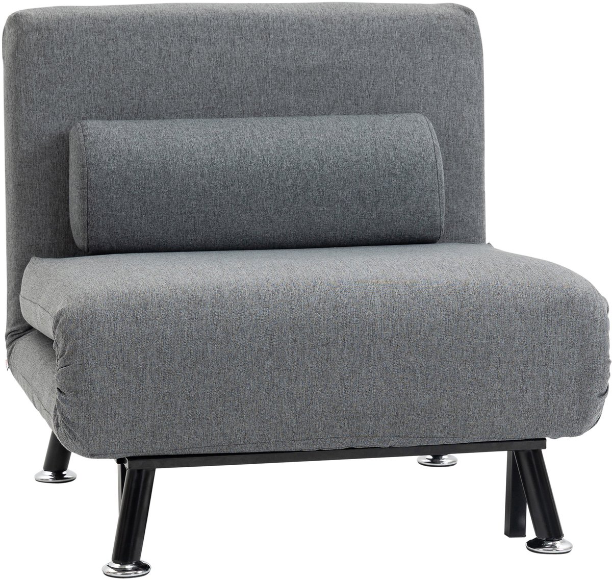 Homona Slaapfauteuil - Met 5-voudig verstelbare rugleuning - Inclusief kussen - 75 x 70 x 75 cm - Donkergrijs