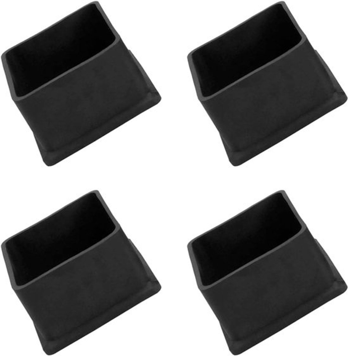 Stoelpootbeschermers - 50 mm x 50 mm - 4 stuks - Vierkante PVC-vloerbescherming - Zwart