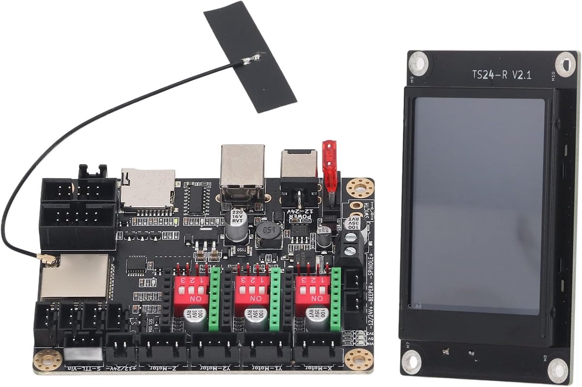 3D Printer Control Board, 12-24VDC MKS DLC32 V2.1 32 Bit Engraving Machine Motherboard with WIFI 2.4 Inch TS24 R V2.1 - ShopVlot