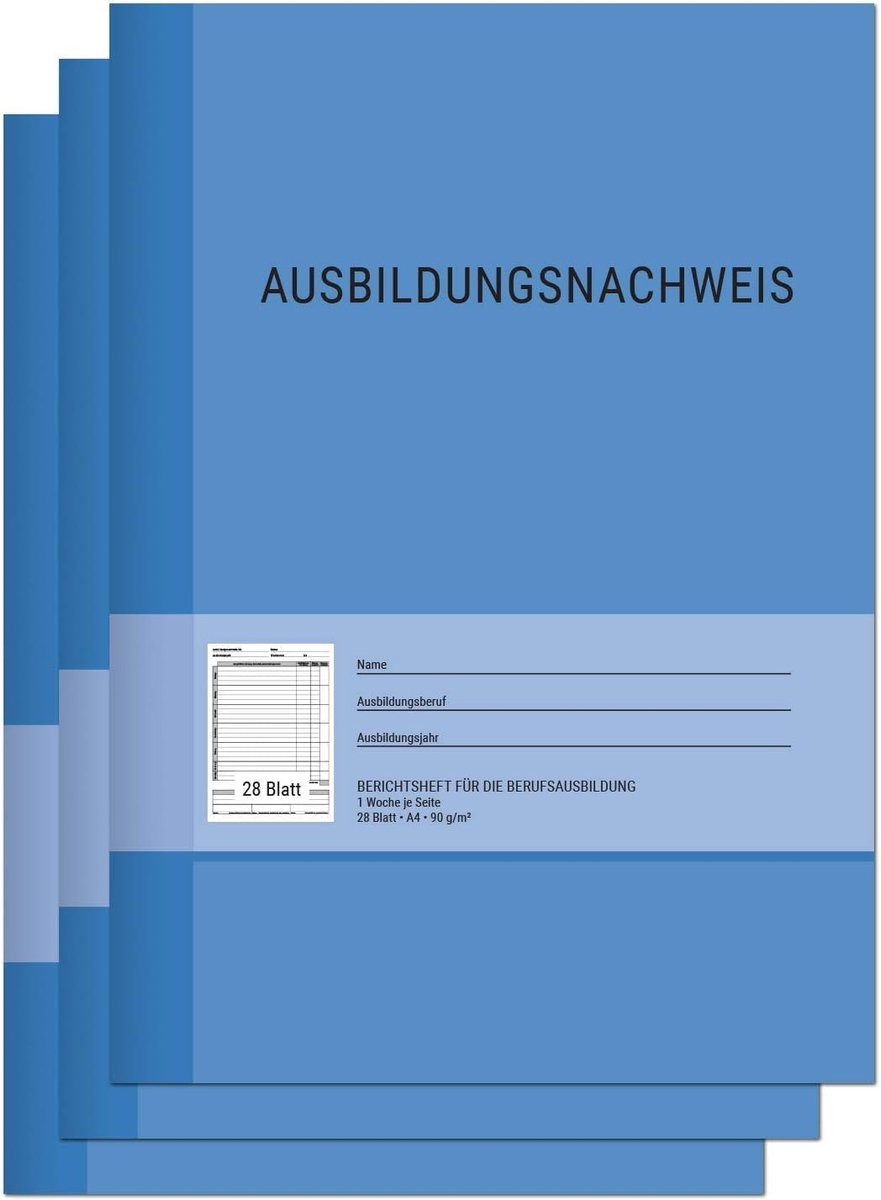 Notebook for training / training proof daily / week - DIN A4, 28 sheets, 1 week per page, Monday to Sunday - ShopVlot