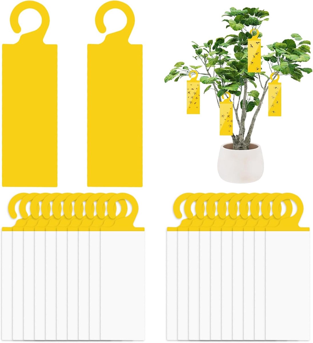 46 Pieces Fight Mourning Flies Yellow Stickers Mourning Flies Mourning Fly Trap Flower Pot Safe, Odourless, for Indoor - ShopVlot