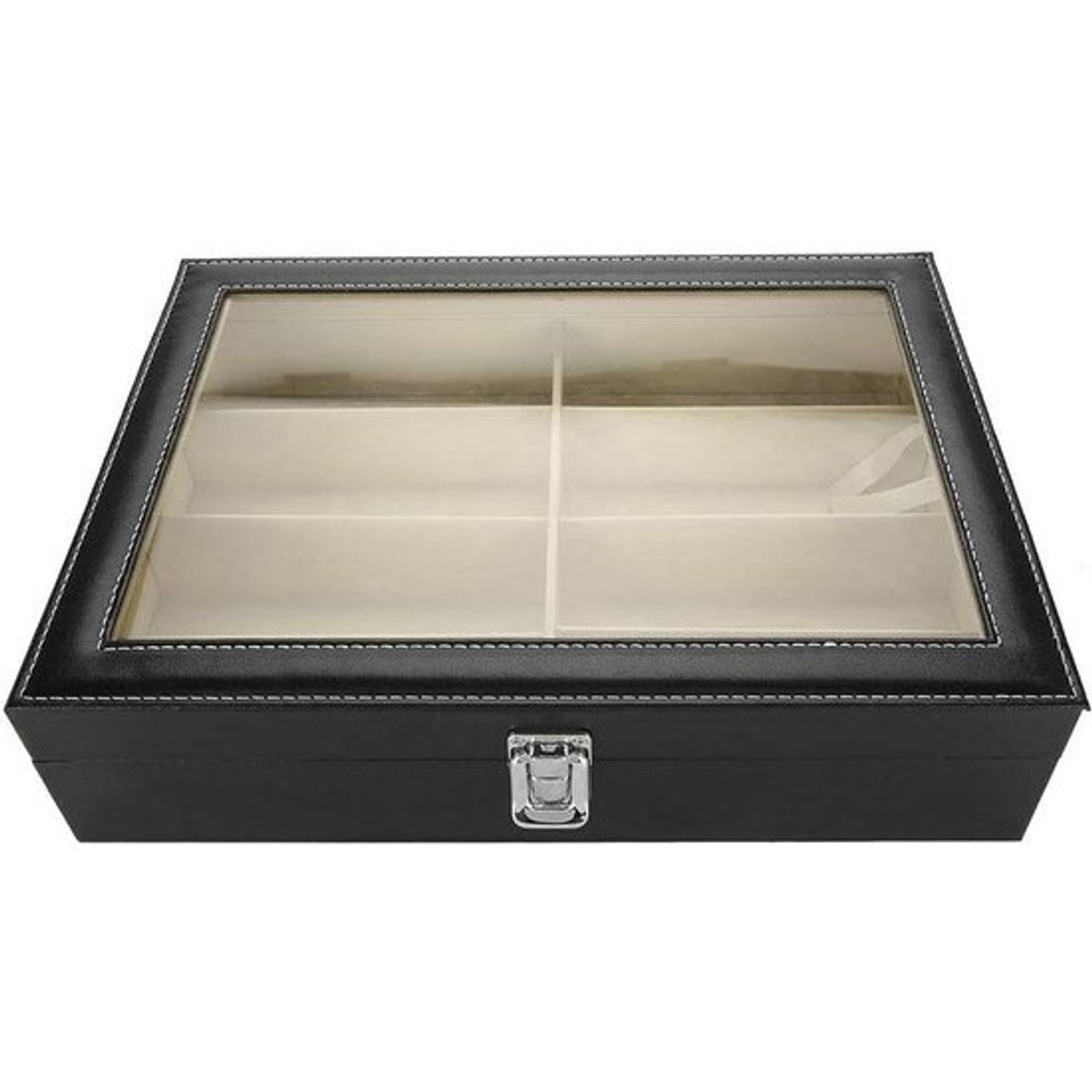 Opbergdoos voor brillen van PU-leer - Organizer voor display en opslag - Ruimte voor 8 zonnebrillen