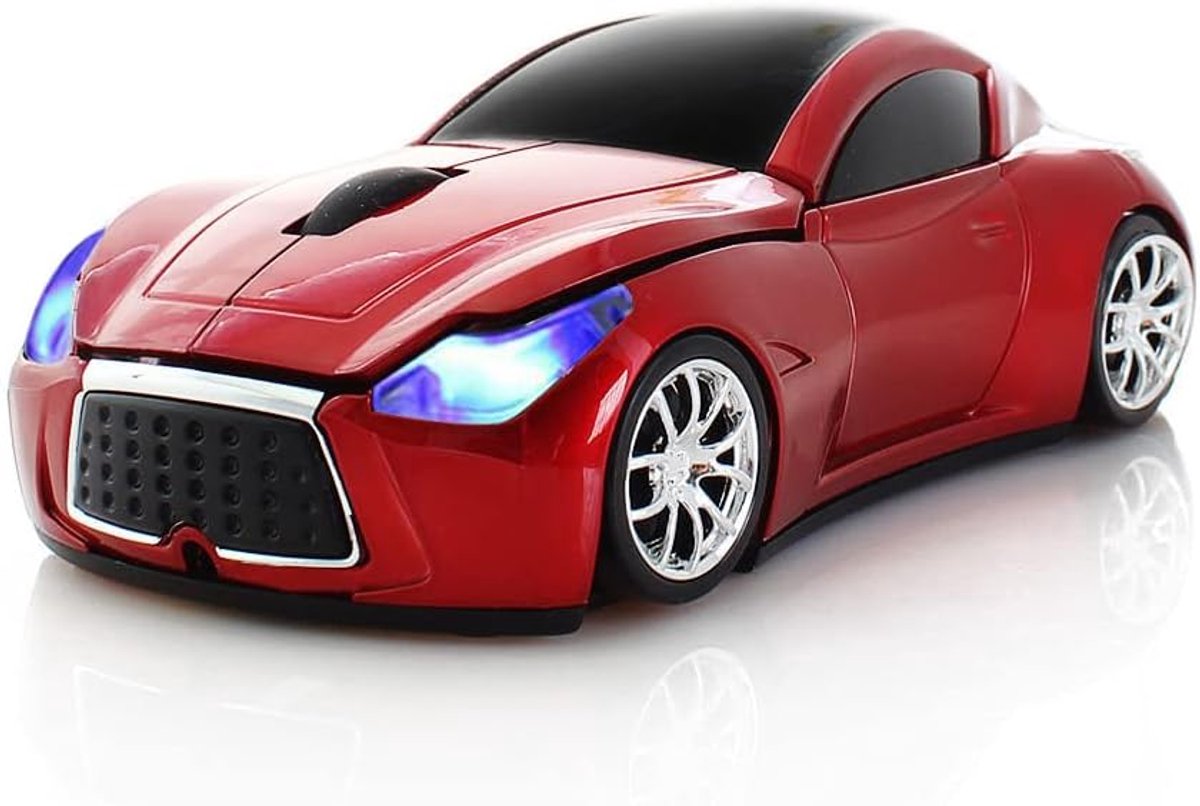 Sportauto muis, draadloze desktop laptop computer muis 2,4 GHz optische muizen voor YFND (rood)