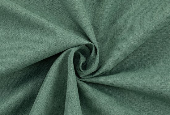 Gedetailleerde close-up van de groene stof met textuur, gedraaid in een spiraalvorm.