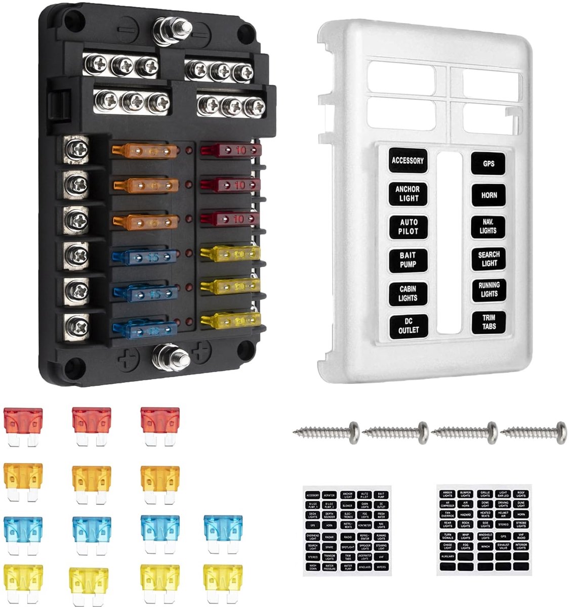 12v Fuse Box Holder with Light Indicator for Car RV Boat Truck Vehicle SUV Hunting - ShopVlot