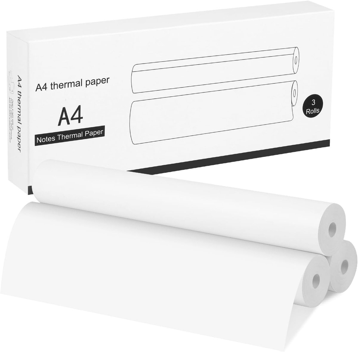 Thermisch papier A4 - 3 rollen - sneldrogend - hoge opaciteit voor helder afdrukken - ShopVlot