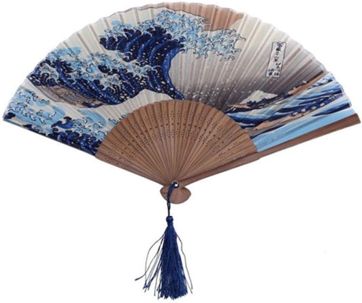 Sugar Zijden waaier opvouwbare ventilator bamboe De grote golf van Kanagawa Gorgonen Dansen op de muur voor kantoor, cosplay, kostuum, bruiloft, feest, huis, decoratie, knutselen