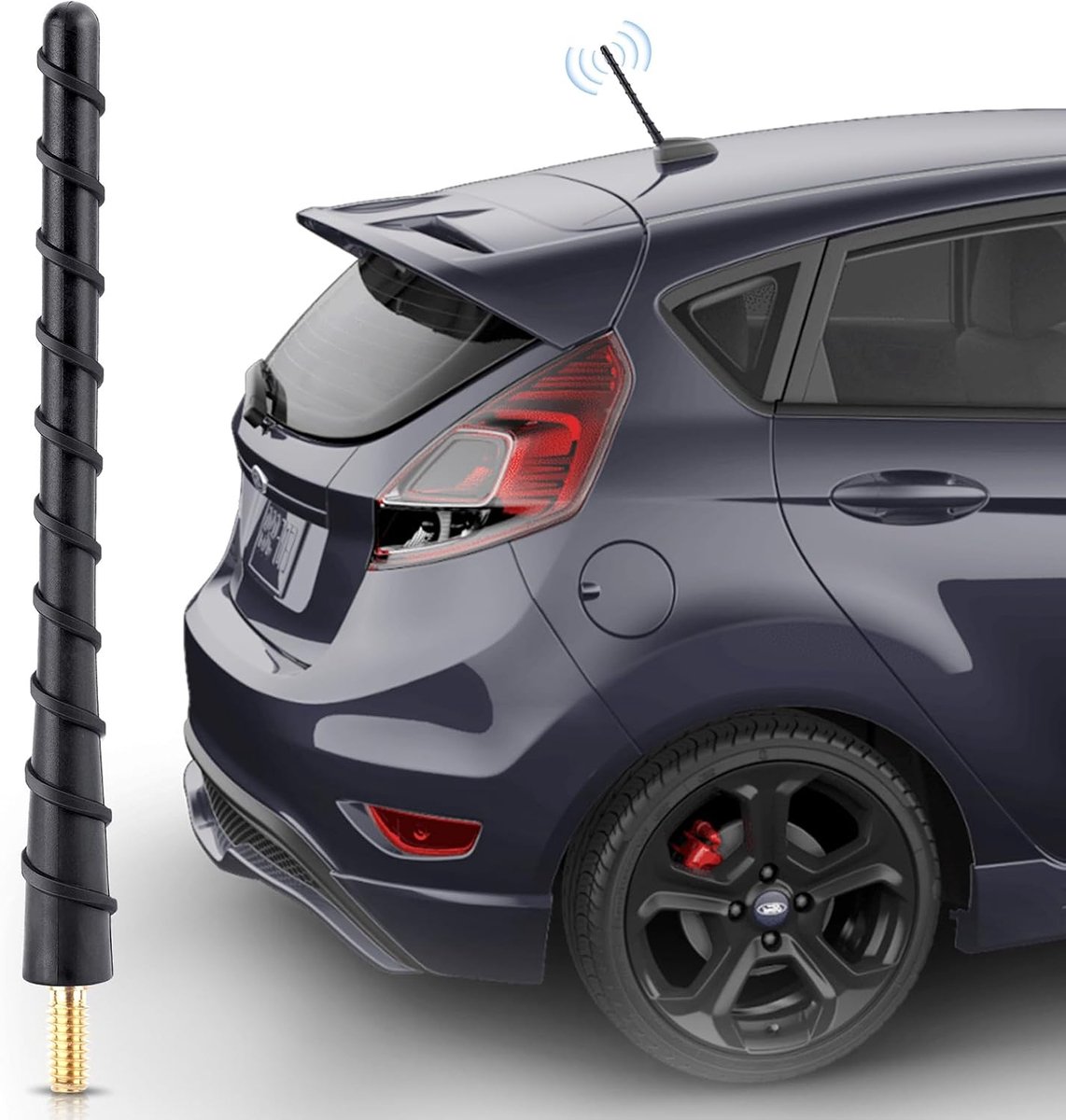 Korte auto-radio, dakradio 18 cm, universele staafantenne, vervanging met sterke FM/AM/DAB ontvangst, M4, M5, M6 schroefdraad