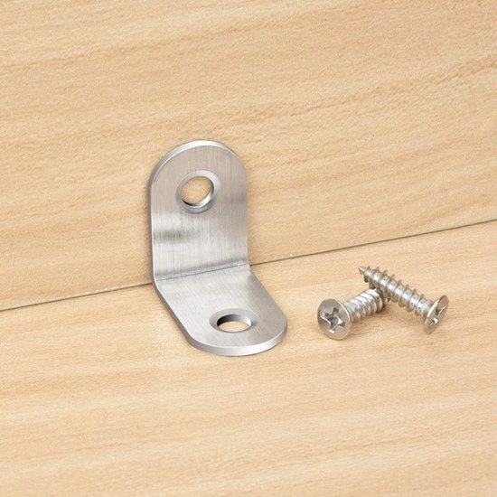 Set van 10 RVS-hoekbeugels - 30 x 30 x 18,5 mm met 20 schroeven - voor stevige bevestiging en ondersteuning — afbeelding 3