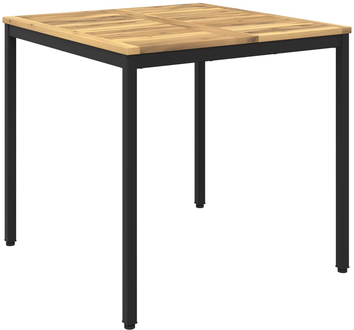 vidaXL Tuin - Eettafel - NAARDEN - Whitewash - en - zwart - 80 - x - 80,5 - x - 75 - cm Whitewash en zwart