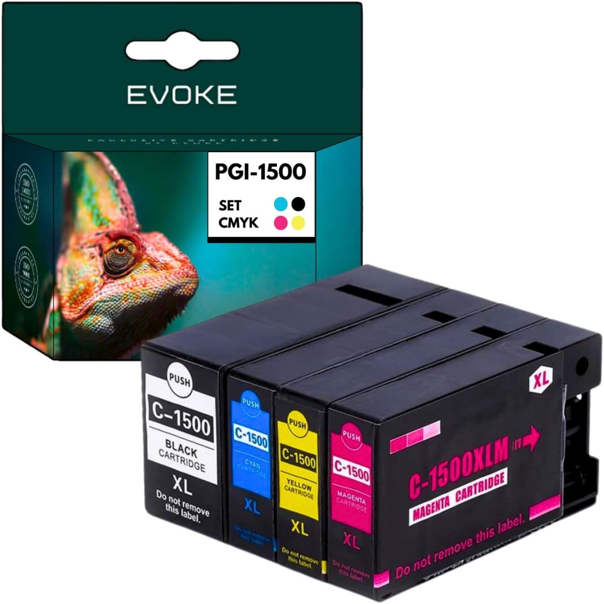 Inktset EVOKE PGI 1500 - CMYK Kit - 89 ml - Tot 3600 pagina's afdrukken - ShopVlot