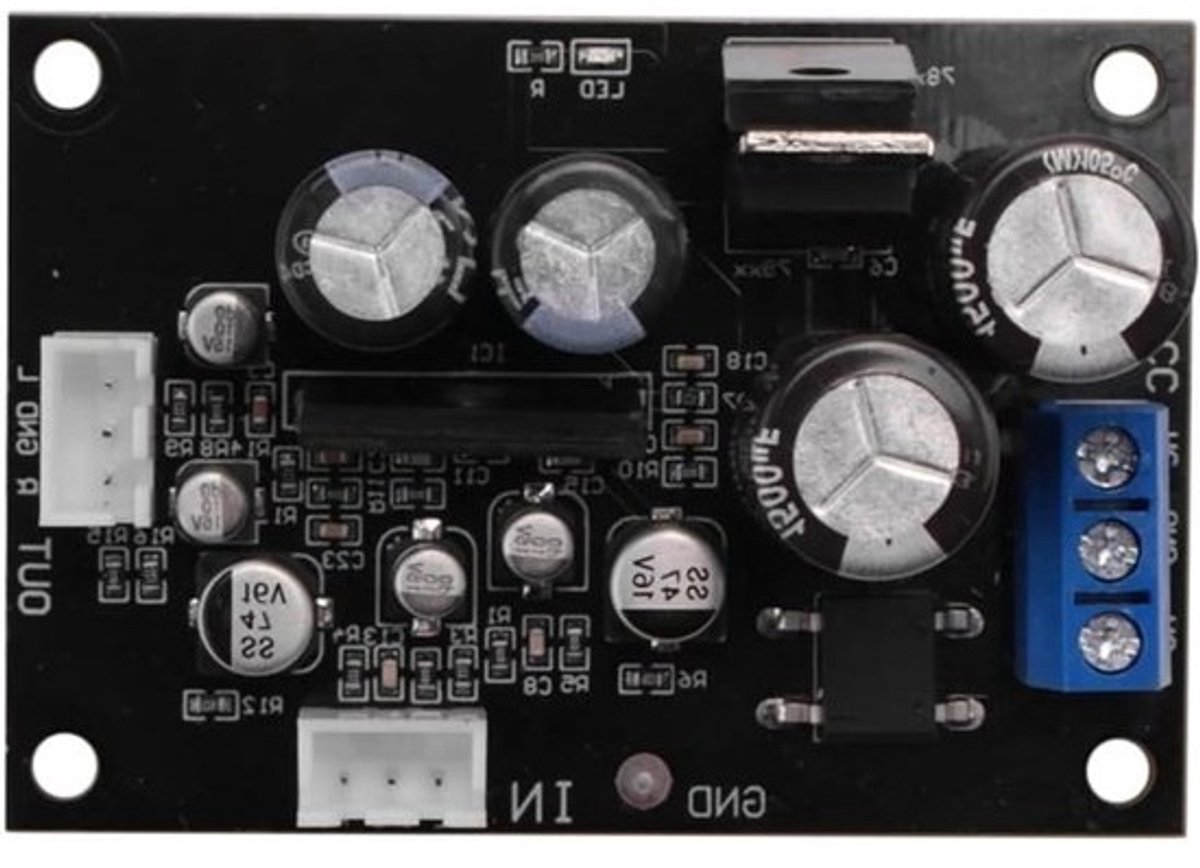 Voorversterker voor platenspeler - Phonoversterker - MM - Voor vinyl luisteren - Dubbele versterking - 7 x 5 x 3 cm - Zwart