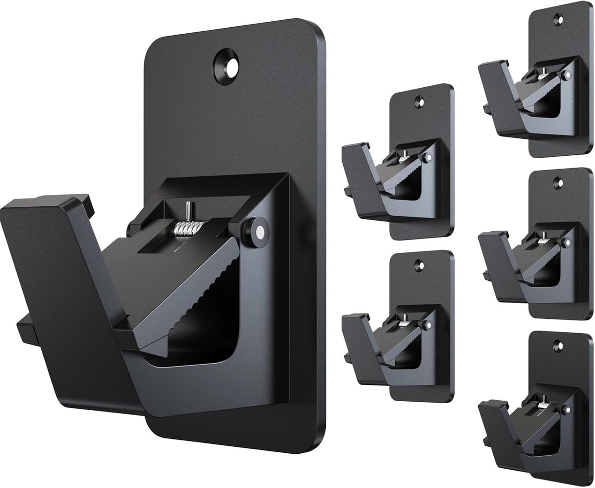 Curtain Rod Holder Without Drilling, Self-Adhesive with Screws, Curtain Hooks, Rod Holder for Bathroom, Kitchen - ShopVlot