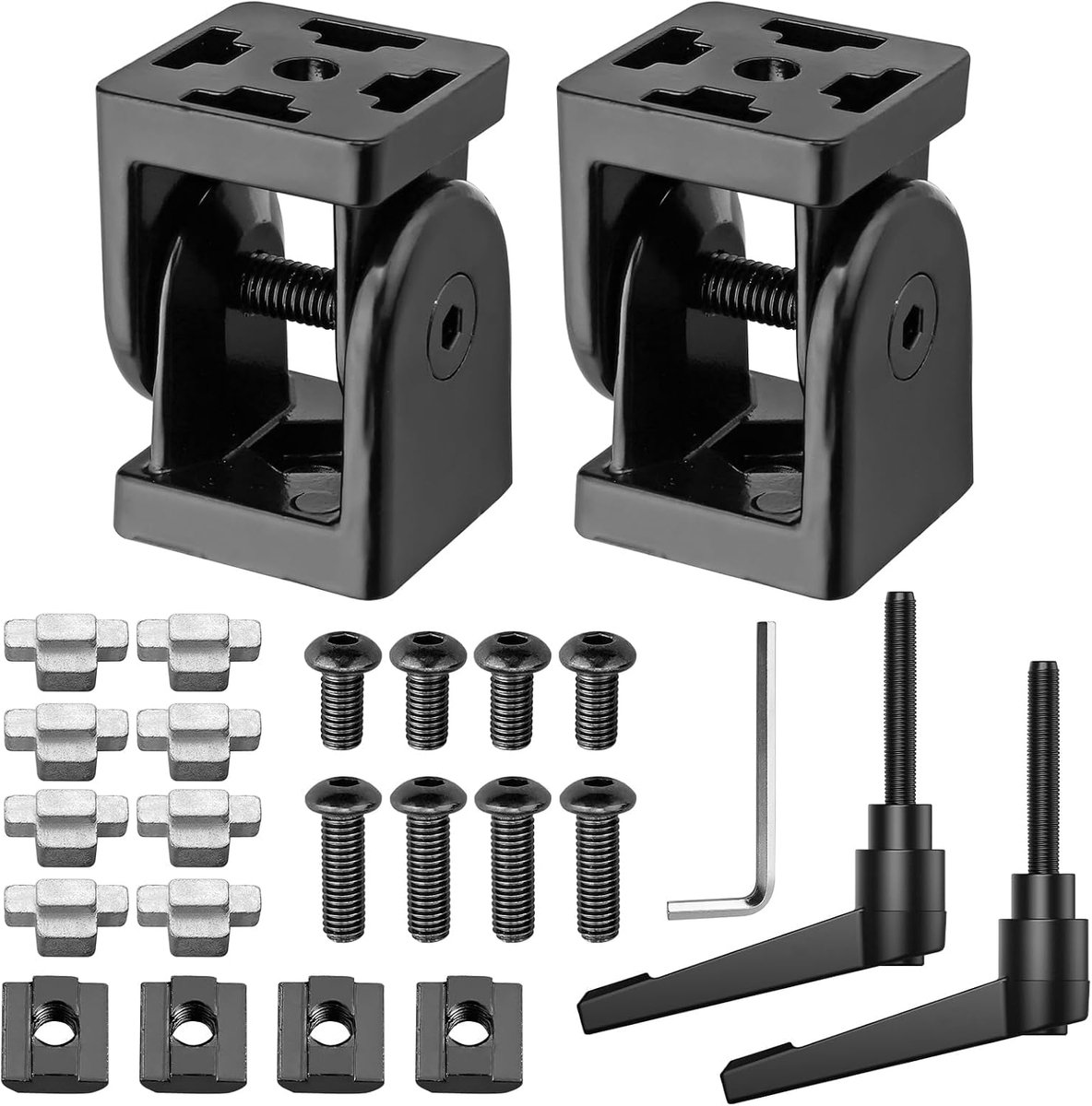 COLFULINE 2 x Joint Connectors, Joint Aluminium Profile 40x40 Groove 8, Adjustable Angle Connector Zinc Alloy - ShopVlot