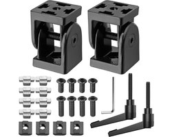 COLFULINE 2 x Joint Connectors, Joint Aluminium Profile 40x40 Groove 8, Adjustable Angle Connector Zinc Alloy - ShopVlot