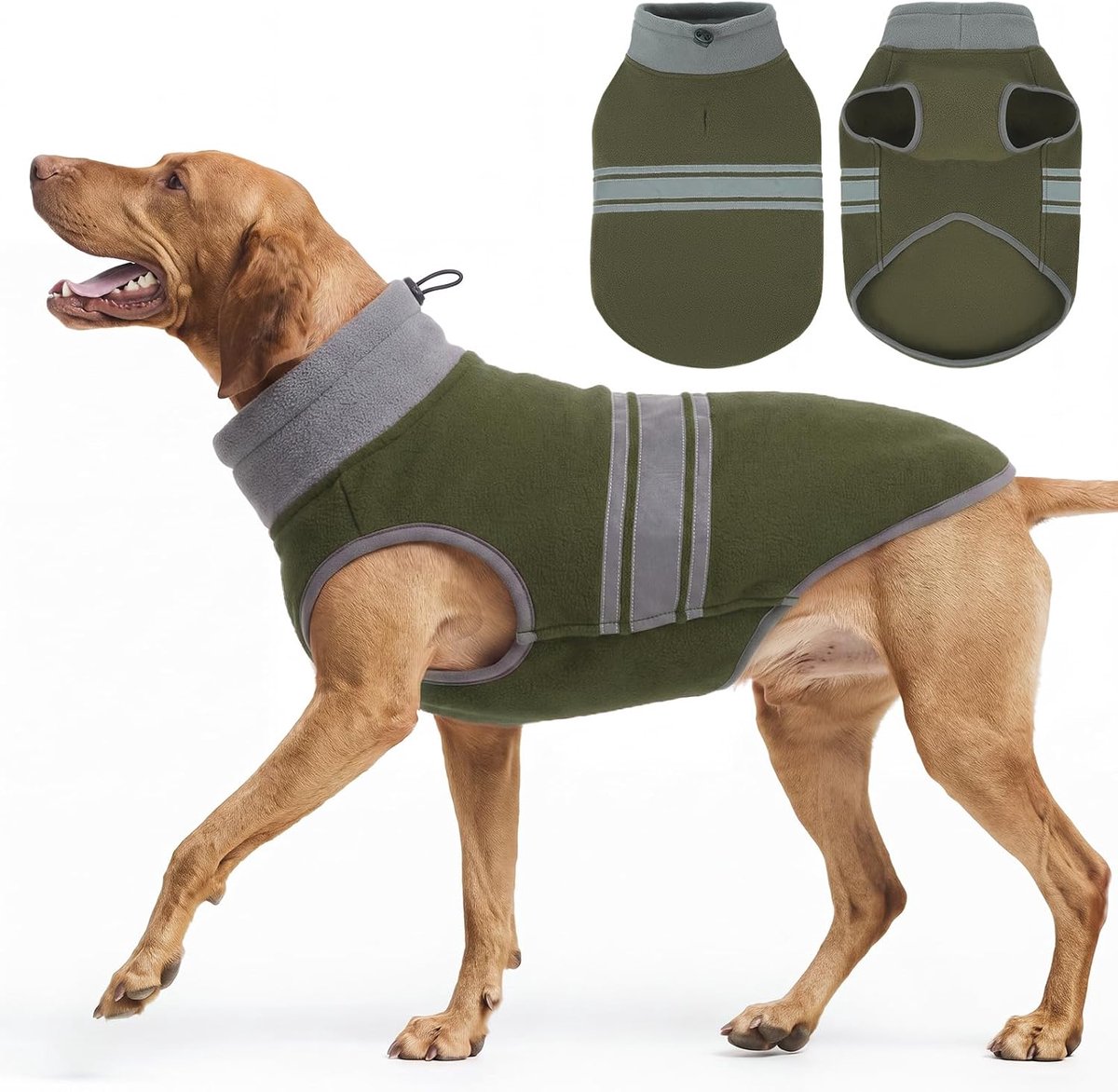 Fleece, warme fleece hondentrui met reflecterende strepen
