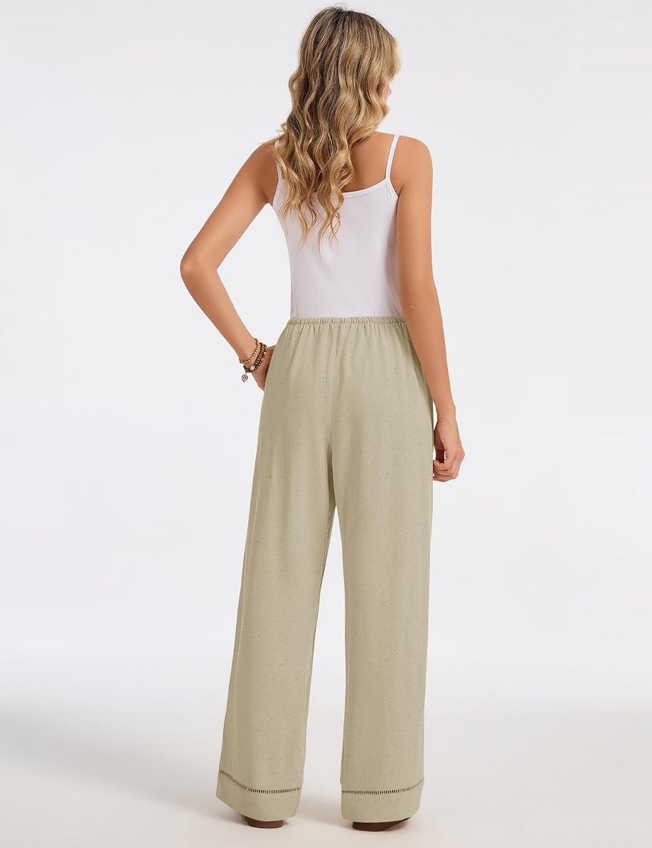 Linnen broek dames wijde pijpen palazzo broek zomer zomerbroek