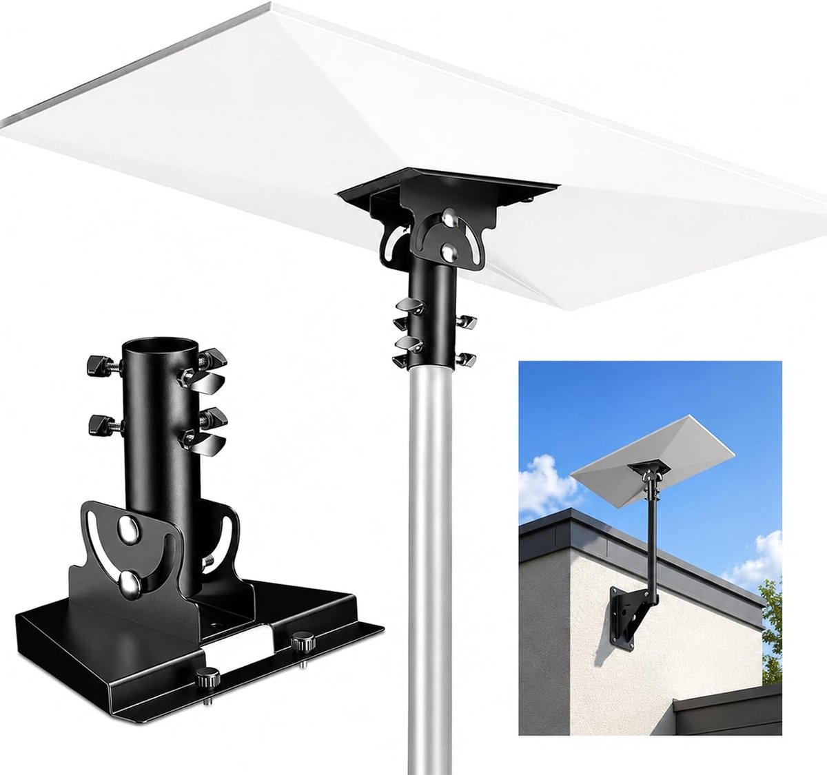 Buisadapter voor Starlink Gen 3 / Standard 4/4X houder - Starlink mastmontage geschikt voor 28-54 mm buizen voor Star Link Standard 4 Dish V3 (zwart)