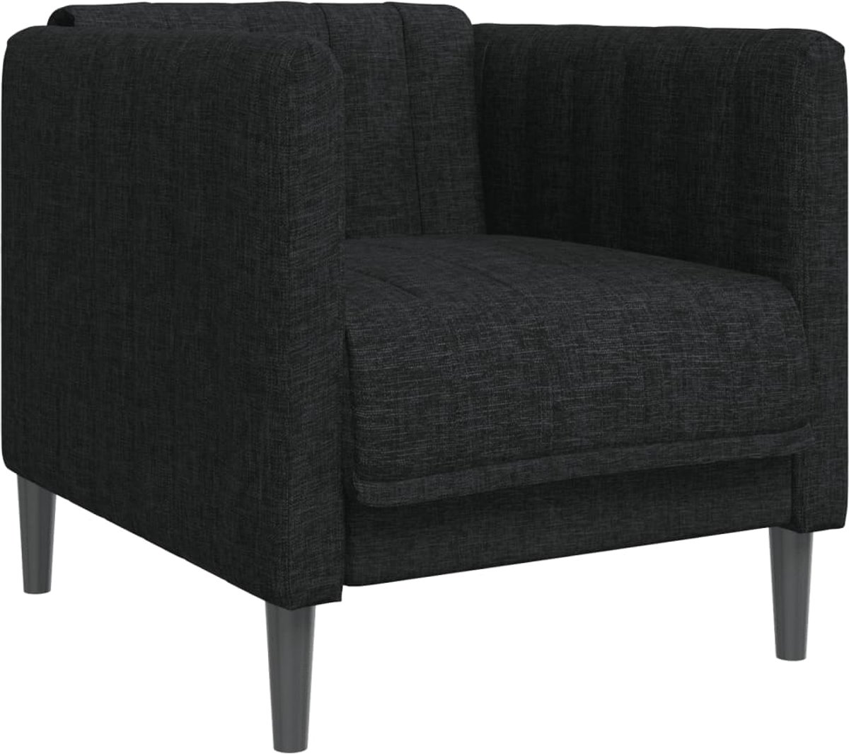 vidaXL Fauteuil - stof - zwart
