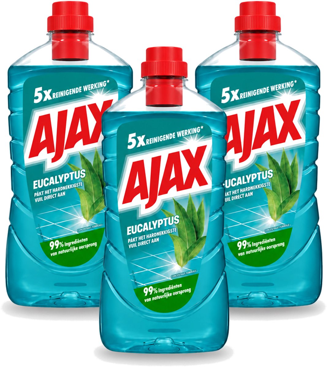 3 x Ajax – Allesreiniger – Eucalyptus – 1000 ml - Voordeelverpakking - 3 stuks