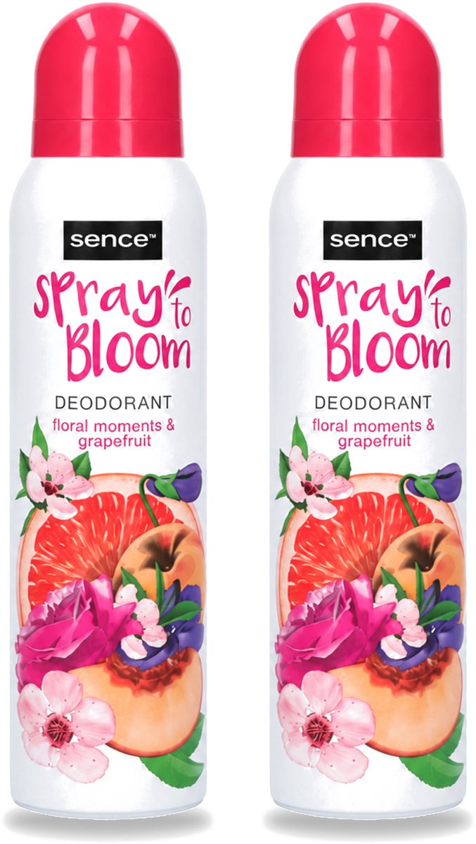 2 x Sence - Floral & Grapefruit - Deodorant - Fris & Fruitig - 150 ml - Voordeelverpakking - 2 stuks