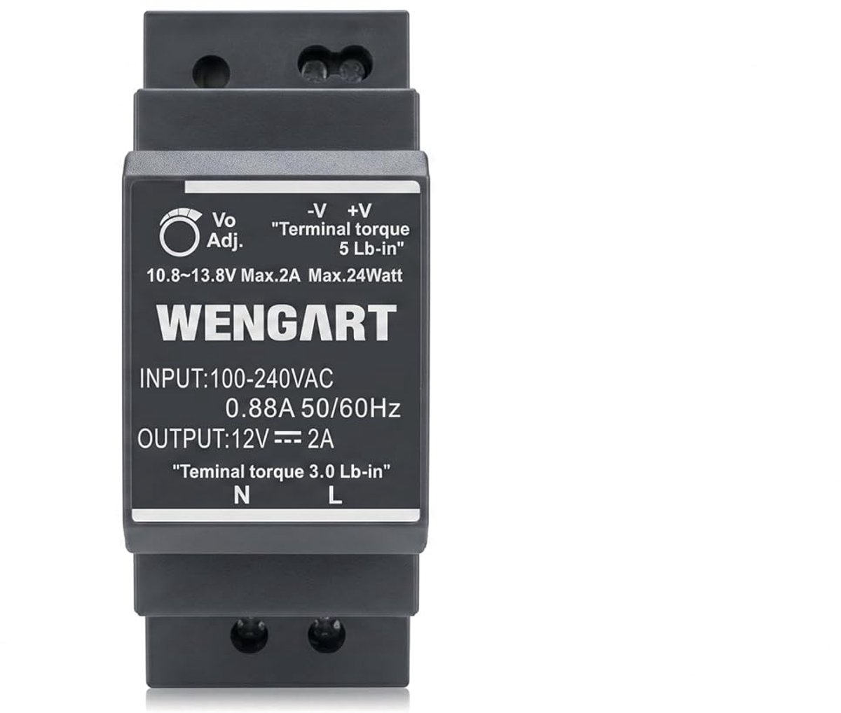 Wengart Hutrailvoeding 12V 24W voor Smart Home-Planner & CCTV-bouwer voor inbouwmontage zonder spoelrails met - ShopVlot