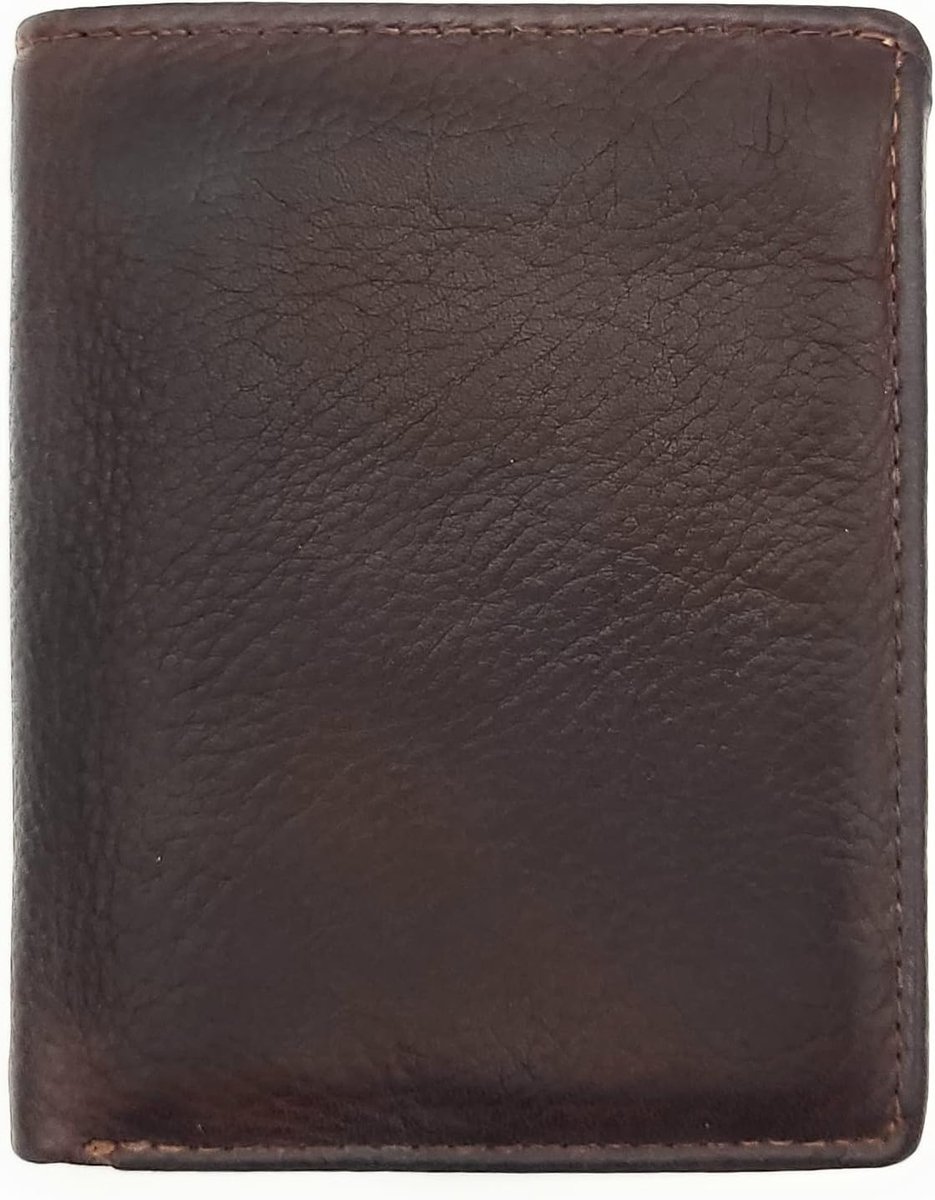 Jockey Club Genuine Leather Mini Wallet Vintage Waxed Cowhide Leather with RFID Protection, Dark Brown, Retro - ShopVlot