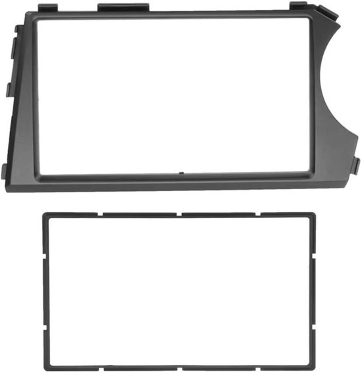 Autoradioframe en dashboardtrim - 2DIN-fascia voor Ssang Actyon - Stereo- en dvd-installatiekit voor inbouw