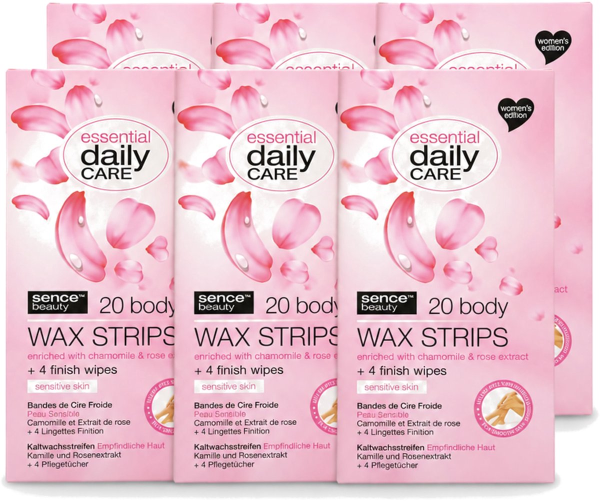 6 x Sence – Wax Strips – Lichaam – Ontharing – 20 Strips - Voordeelverpakking - 6 stuks
