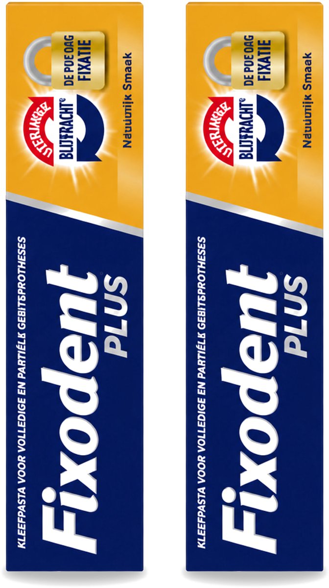 2 x Fixodent Plus – Kleefpasta – Dual Power – 40 g - Voordeelverpakking - 2 stuks