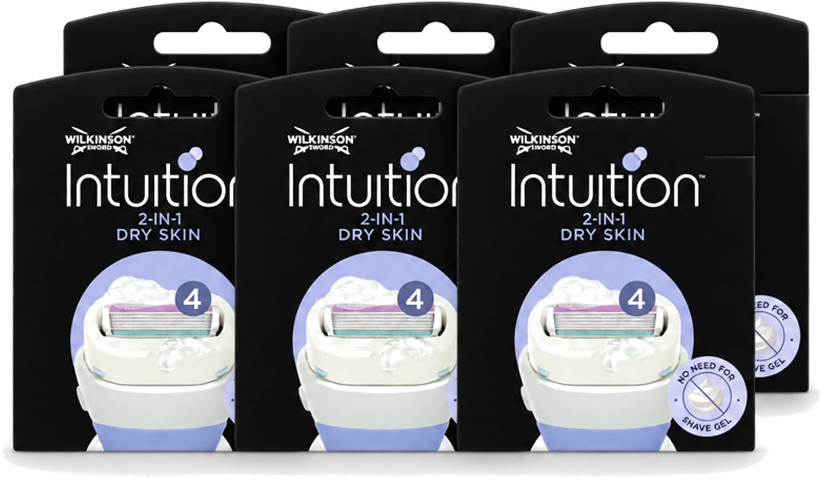 6 x Wilkinson – Scheermesjes – Intuition Dry Skin Coconut Milk & Almond Oil – 3 Scheermesjes - Voordeelverpakking - 6 stuks