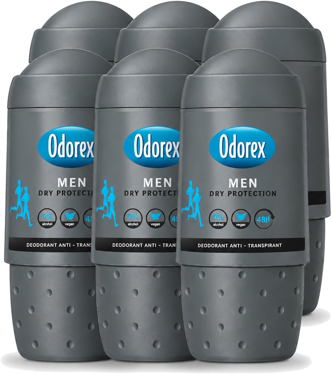 6 x Odorex Men - Deodorant Roller - Dry Protection - Tegen Transpiratie - 50 ml - Voordeelverpakking - 6 stuks
