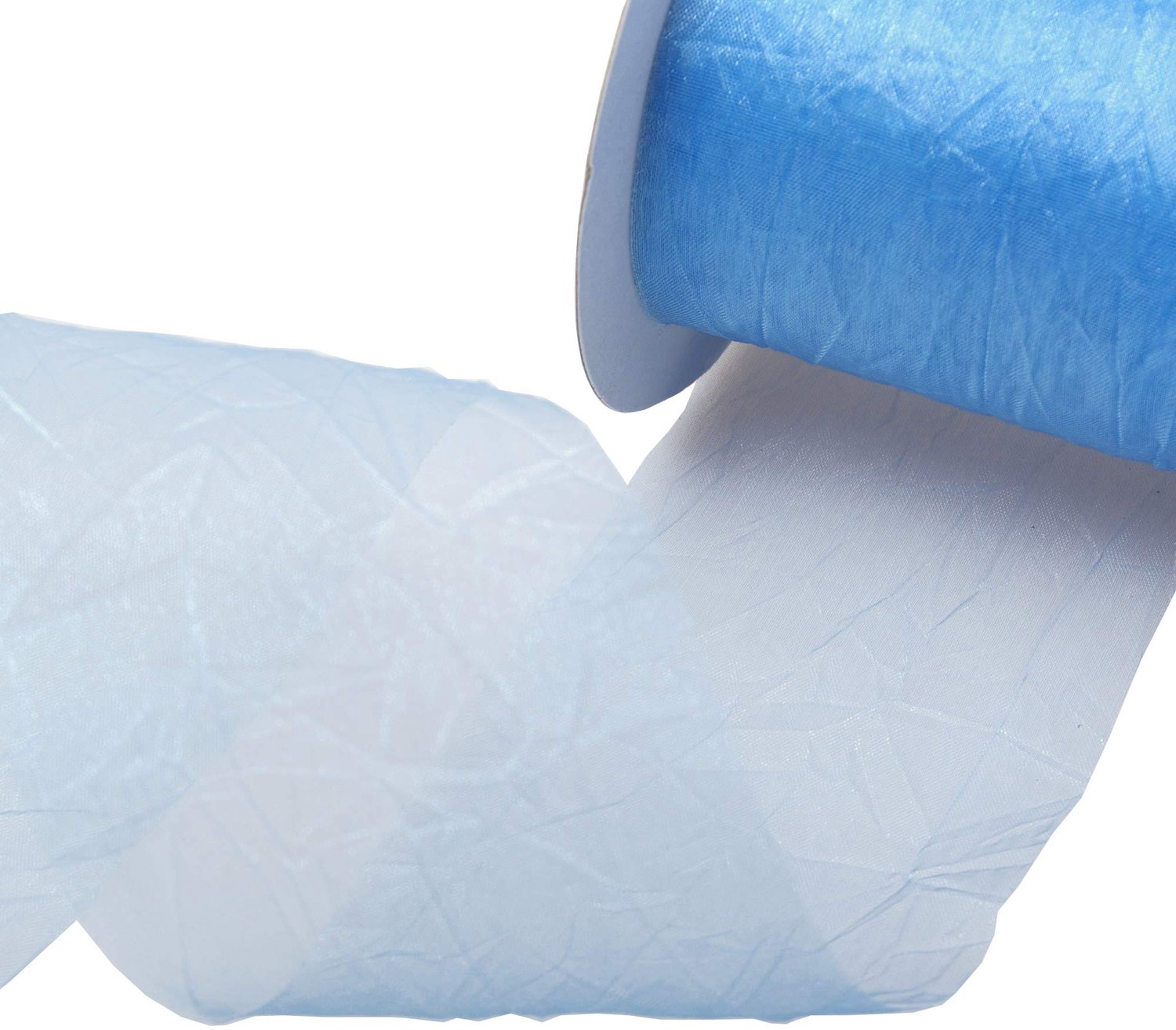 Crashorganza lint - Lichtblauw - 80 mm x 20 m