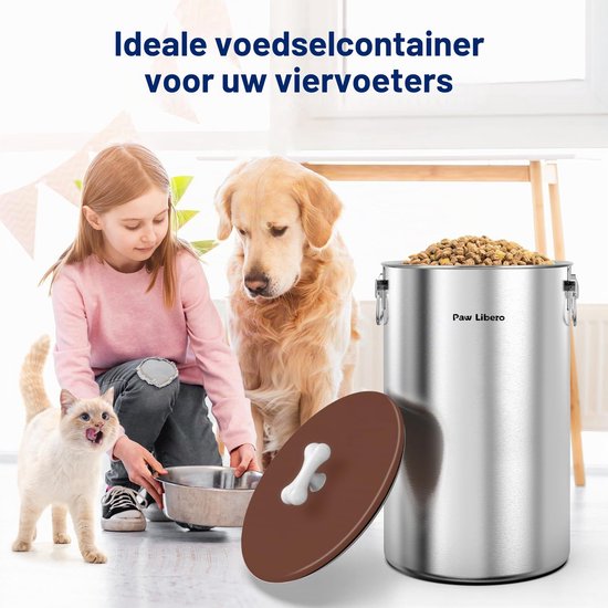 Voeropslagcontainer - RVS - Luchtdicht - 35 lbs