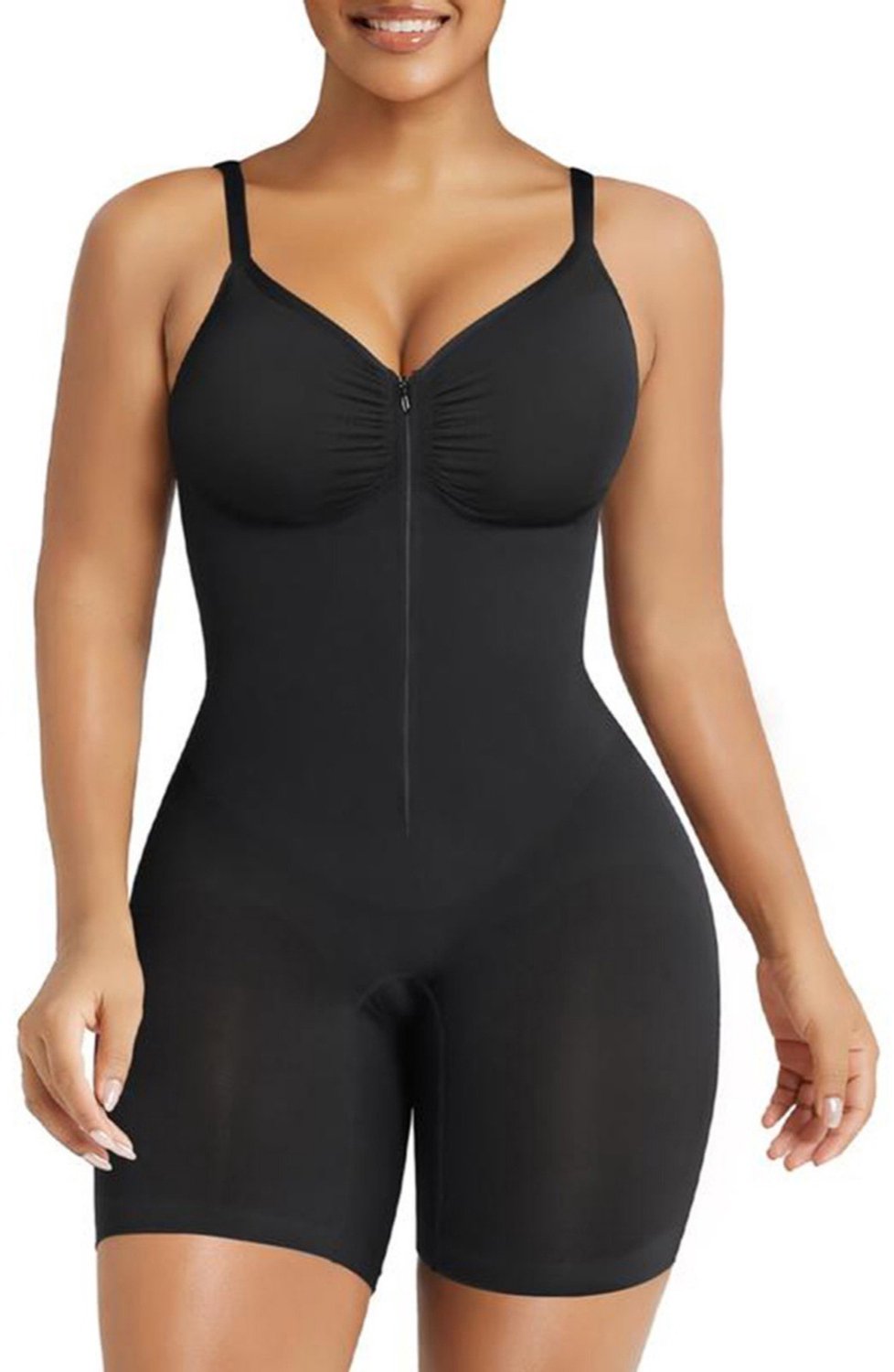 KZQ Naadloze corrigerende bodysuit voor dames – voor een plattere buik en een slankere taille - M - zwart