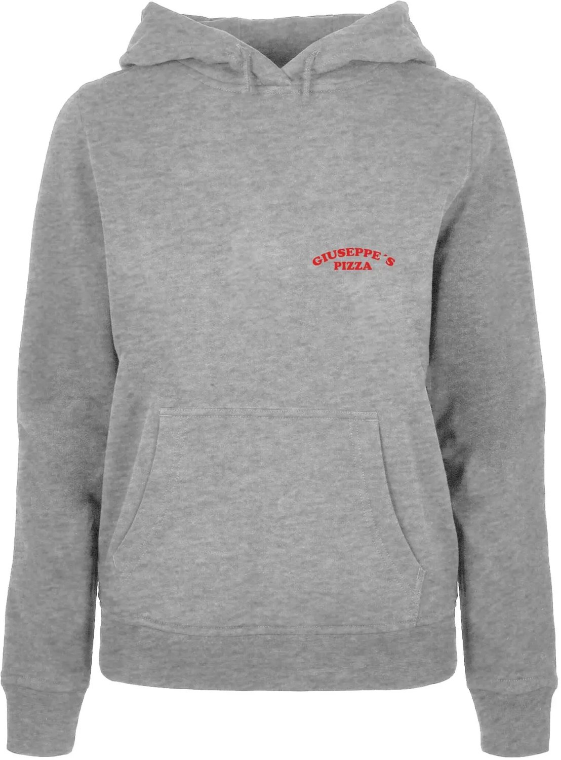 Dames Hoodie Mister Tee Giuseppe’S Pizzeria Front Basic Heidegrijs