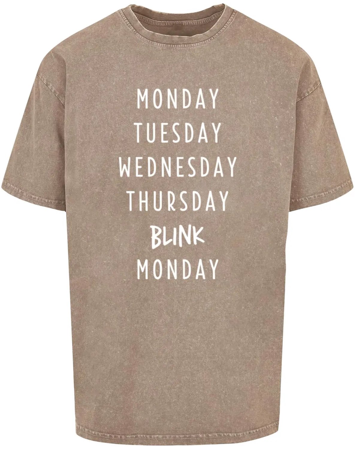 Oversized T-shirt Mister Tee Blink Acid Washed Heavy Dark Kaki