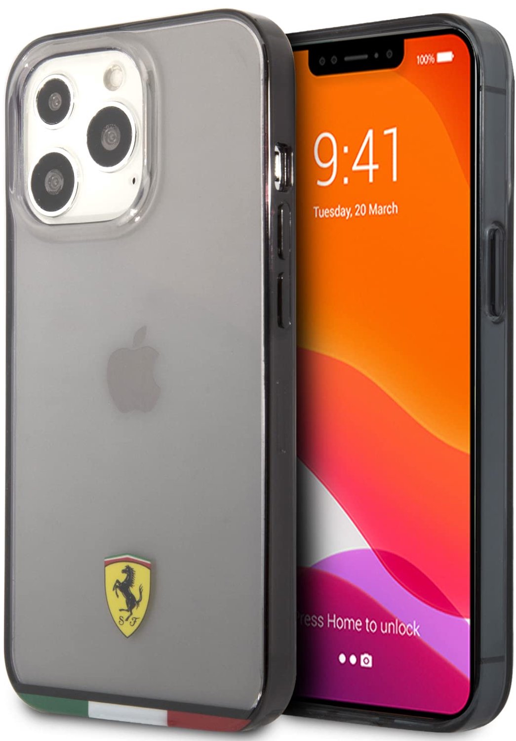 Transparante Hard Case voor iPhone 13 Pro met Ferrari Ontwerp