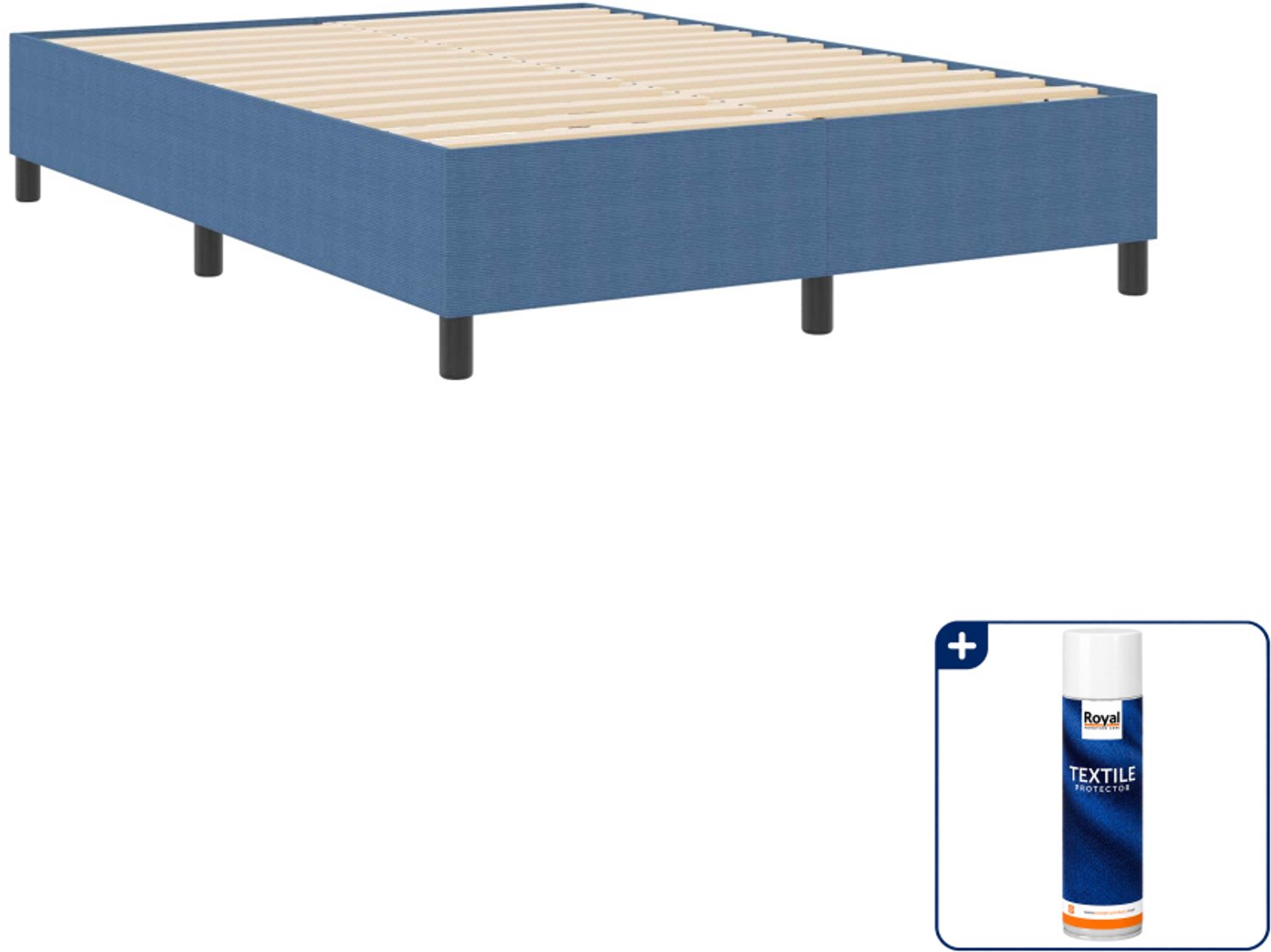vidaXL Queensize bedframe 160 x 200 cm - blauw - Inclusief textielbeschermer 500 ml