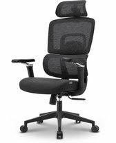 LorneCore Ergonomische Bureaustoel - Bureaustoelen voor Volwassenen - Gamestoel - 5 Verstelpunten - Mesh Rugleuning - 5D Armleuningen - NEN-EN1335 - Office Chair - Zwart
