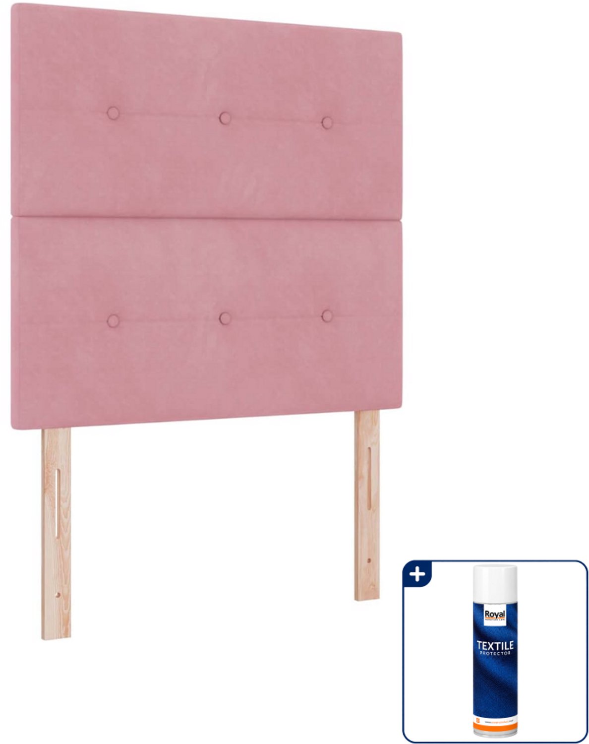 vidaXL LED boxspringbed - 80 x 200 cm - roze - Inclusief textielbeschermer 500 ml