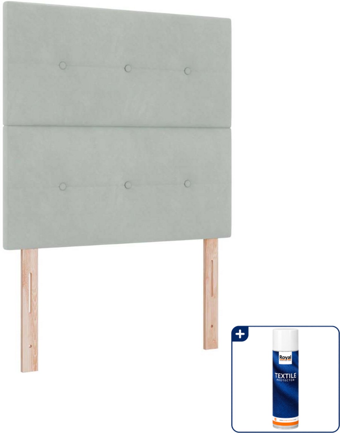vidaXL led boxspring bed - 90 x 190 cm - lichtgrijs - Inclusief textielbeschermer 500 ml