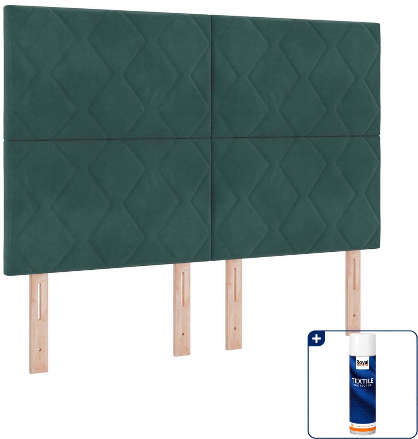 vidaXL led boxspring - Small double - 140 x 200 cm - donkergroen - Inclusief textielbeschermer 500 ml