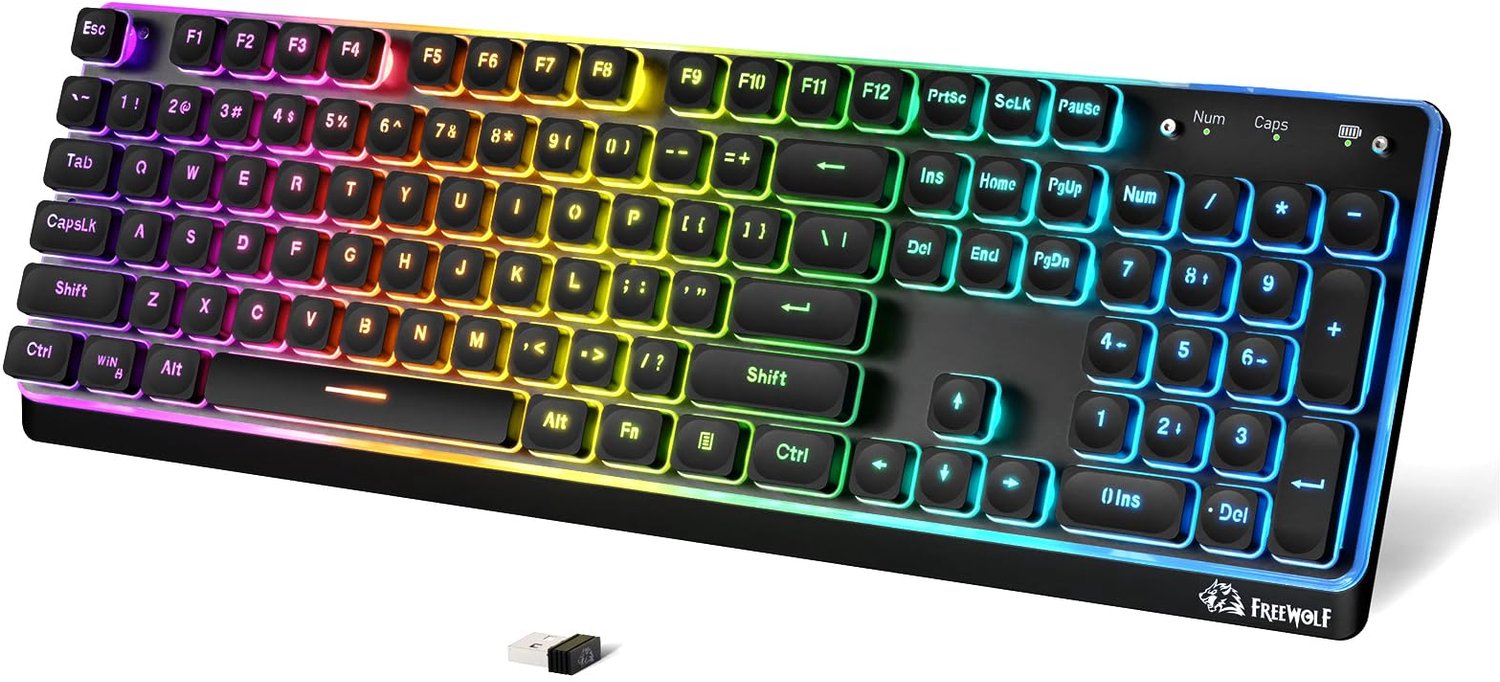 RGB Draadloos Toetsenbord met Numeriek en QWERTY-Indeling