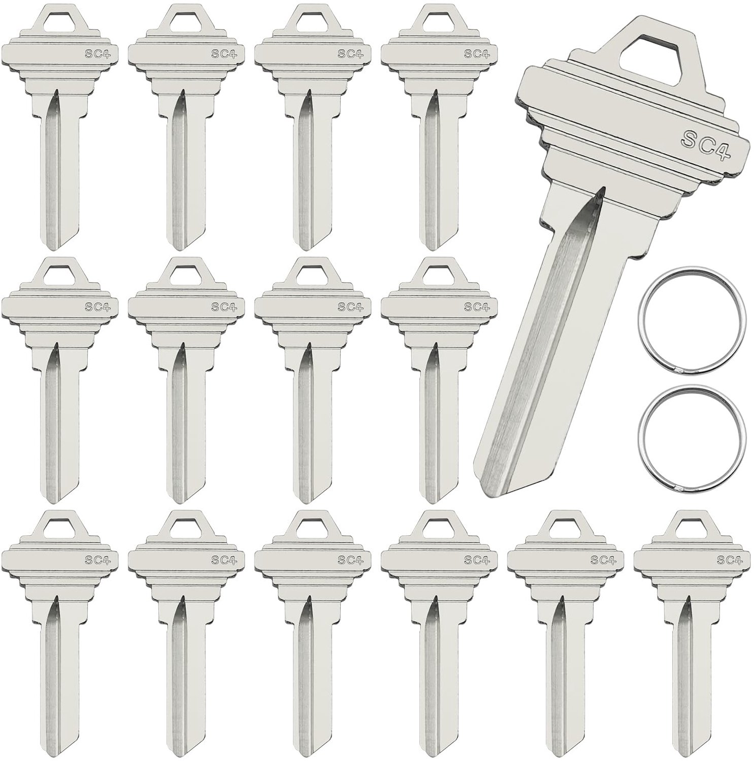 15 Stuks Lege Messing Sleutels met Sleutelhangers