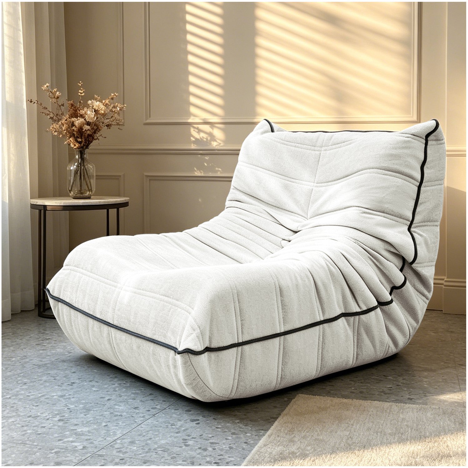 CHICFURN Zitzak - Met rugleuning - Laag model - Wit