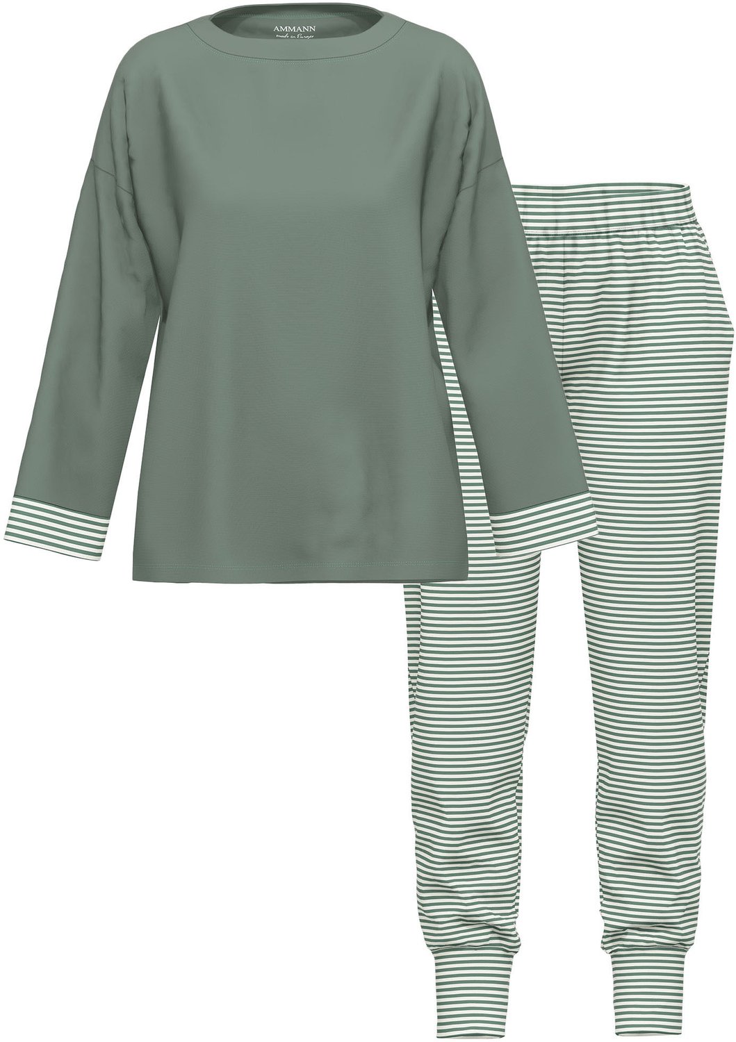 Ammann Dames shirt met lange mouwen, lange broek Night & Relax balsam green