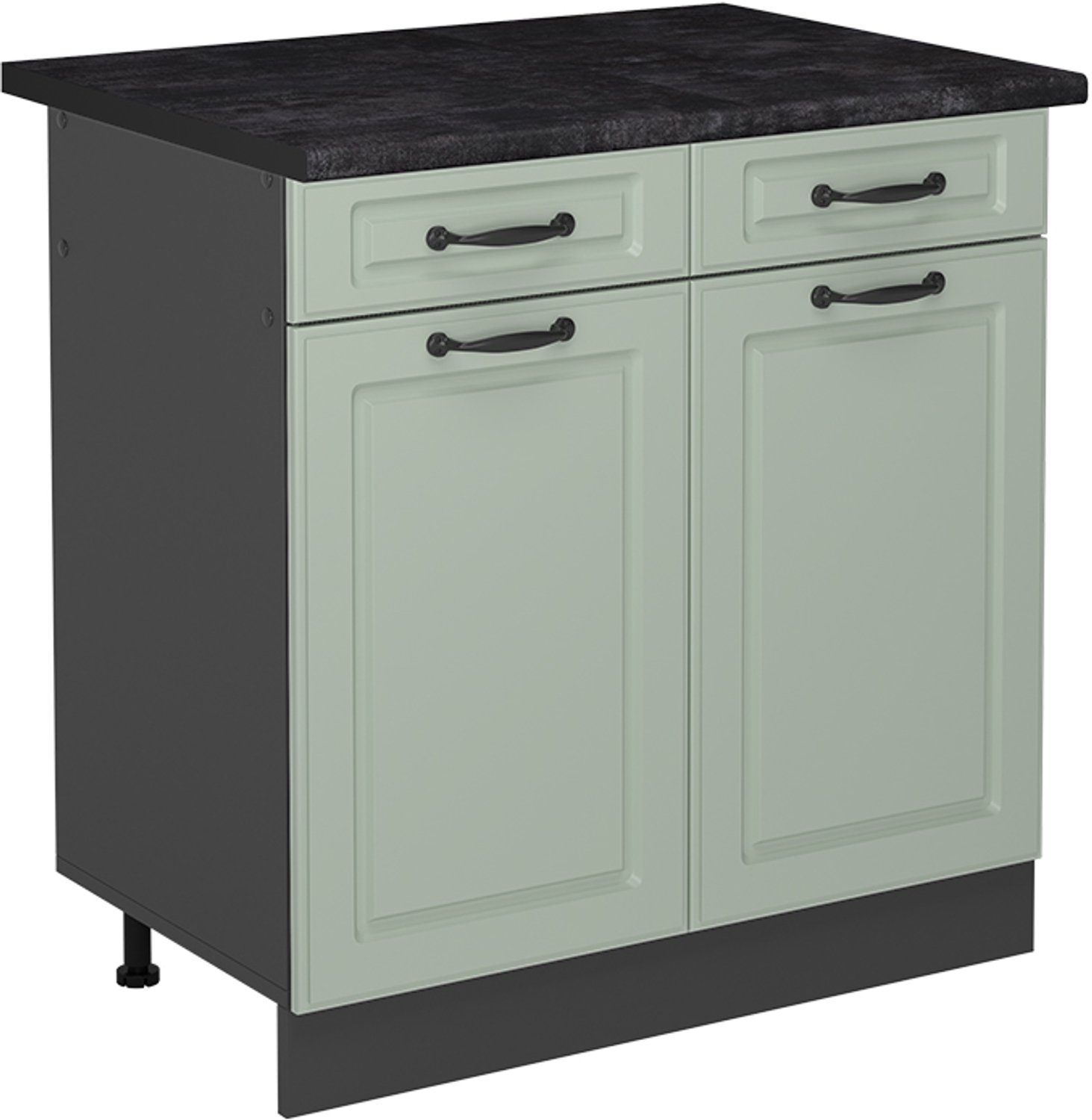 Vicco Keukenonderkast R-Line, Mint landelijk/Antraciet, 80 cm antraciet werkblad