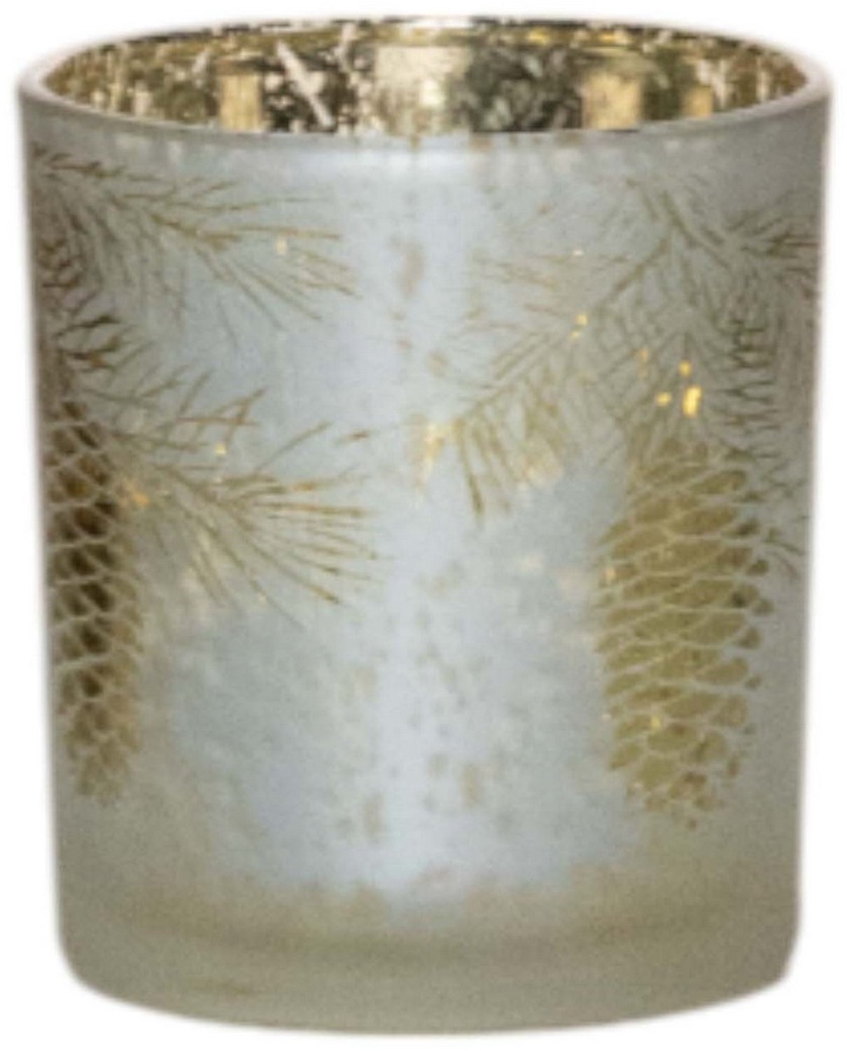 Mars & More Theelichthouder bladeren goud klein 8cm
